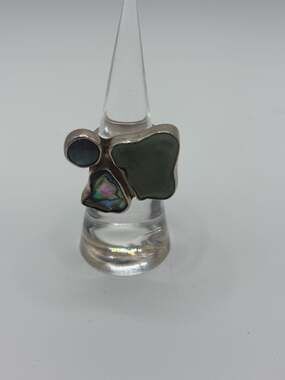 SS 925 Sterling Silver Multi-Stone Statement Ring Size 6.5